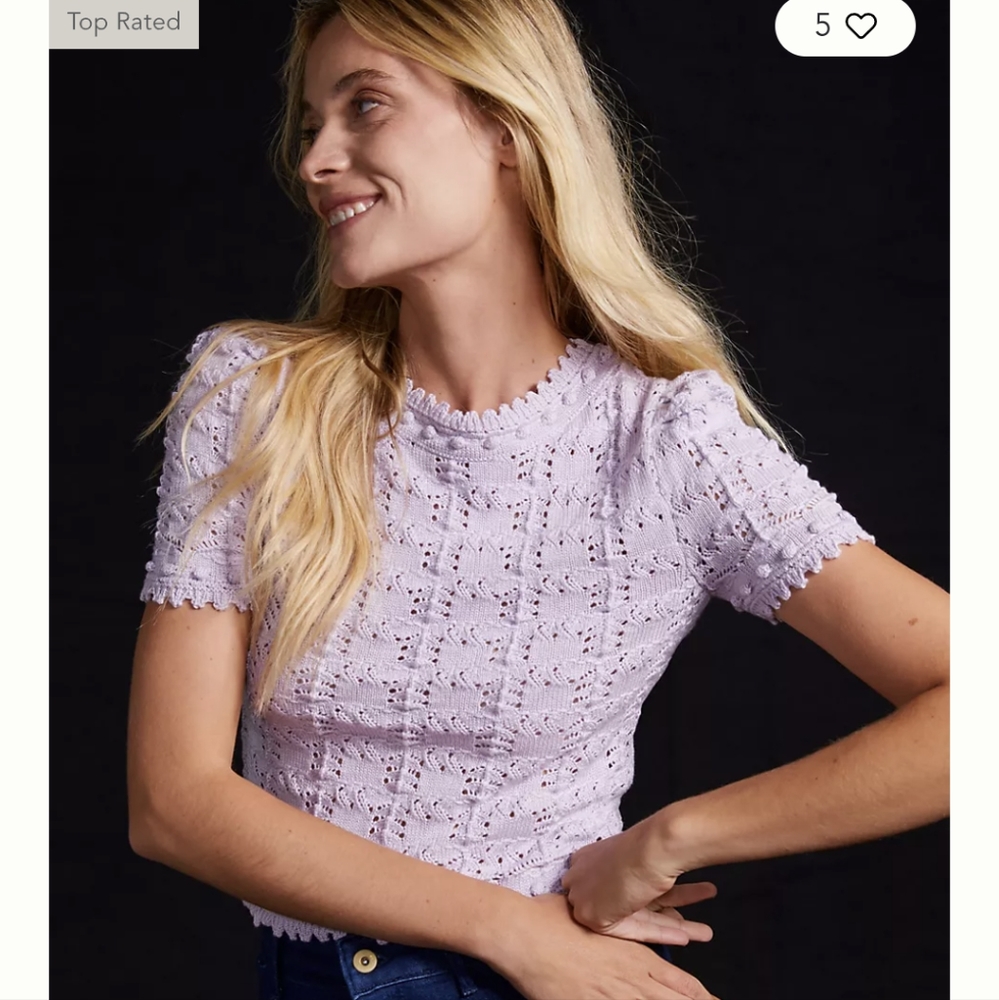 Anthropologie Pointelle Sweater Tee